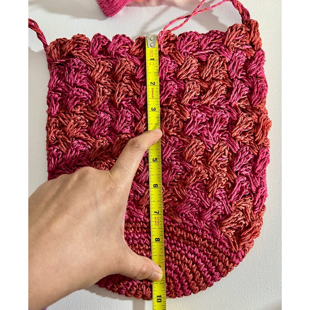 UrbanOutfitters UO fuschia and orange Bermuda bucket crossbody bag - Picture 5 of 11